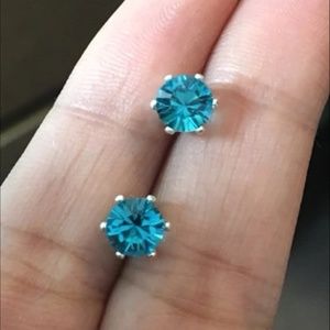 Blue Zircon Swarovski Elements Crystal Studs